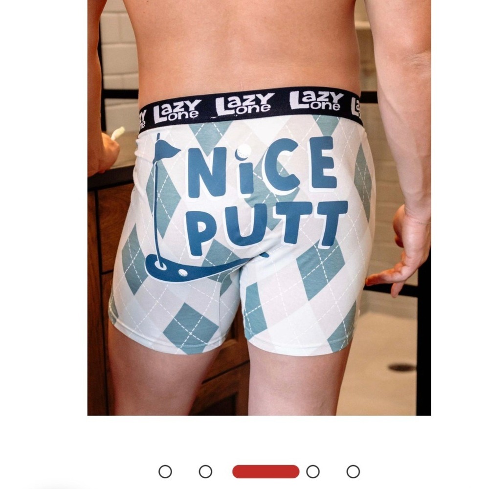 Lazy One‎ Nice Putt Golf Argyle Boxer Briefs Men's  M Christmas present golfer!